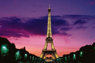 Eiffel Tower At Night Paris France Wallpapers