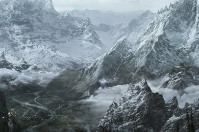 Download Wallpapers 640x960 Skyrim, World, Rocks, Winter, Cold, The ...