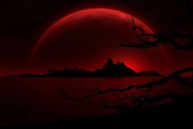 1920x1080 Red Moon Dark Branch Mountains Desktop PC And Mac Wallpapers