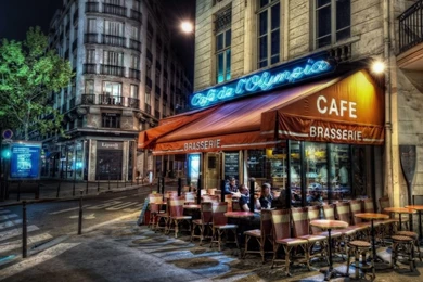Cafe, Paris, France HD Desktop Wallpapers : Fullscreen : Mobile