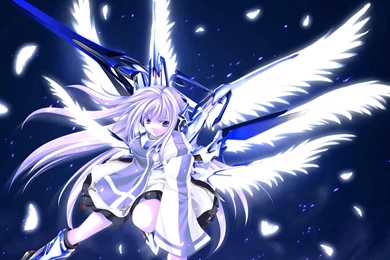 Angel Girls Blue White Wings Spear Warrior Fantasy HD Wallpapers ...