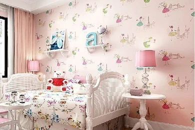 Modern Cartoon Dancing Girl Wallpapers Girls Bedroom Kids Room ...