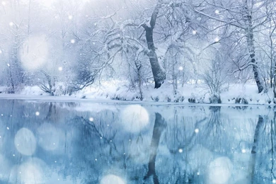 Snow Over The Lake Wallpapers Free Wide HD Wallpapers