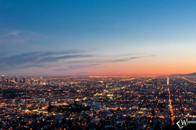Скачать обои Los Angeles (Огни, Панорама, Лос Анджелес, LA, Los ...