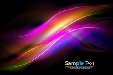 Abstract Colorful Wave On Dark Backgrounds Vector Graphic