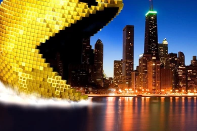 Pixel Movie Pac Man   Wallpaper.