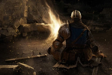Download Wallpapers 3840x2160 Dark Souls, Bonfire, Sword, Character ...
