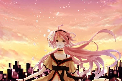 Download Wallpapers 2560x1440 Anime, Girl, Hair, Pink, Flower ...