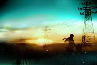 Anine Scenery With A Girl Wallpapers