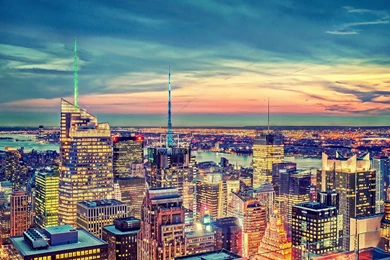 ROOFTOP VIEW OF NYC HDR WALLPAPER   (