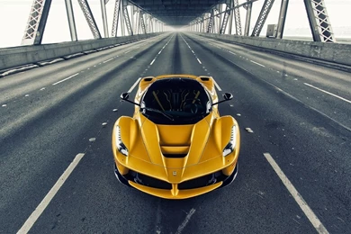 Yellow Ferrari LaFerrari Sports Car HD Wallpaper.jpg