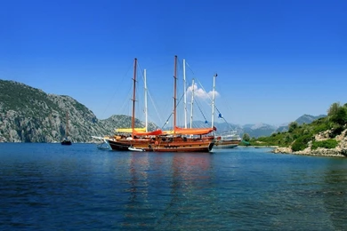 1366x768 Sailboats Turkey Vacation Wallpapers