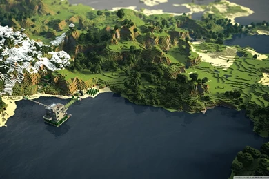 Minecraft Landscape HD Desktop Wallpapers : Widescreen : High ...
