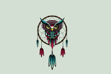 Download Wallpapers 2560x1440 Owl, Bird, Dreamcatcher, Art Mac iMac ...