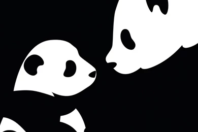 Download Wallpapers 2560x1440 Panda, Drawing, Black, White Mac iMac ...