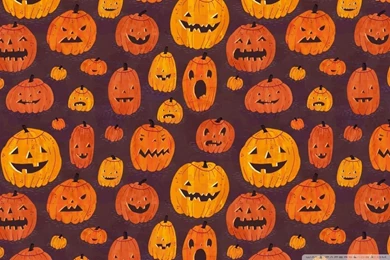 Halloween Pumpkins Pattern HD Desktop Wallpapers : High Definition ...