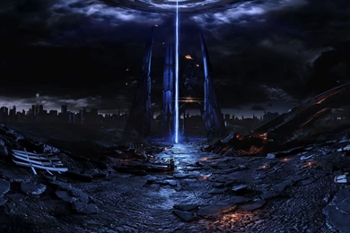 Mass Effect Fan Reaper Harbinger Art Pano Spaceship Sci fi ...