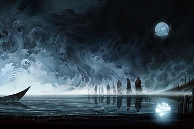 Skulls painting dark moon free hd wallpapers