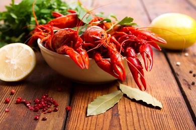 Crayfish Lemons Food Wallpapers
