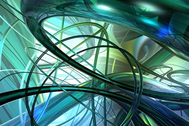 Abstract Green 3D Forms   3840x2160   4K 16/9 (Ultra HD, UHD ...