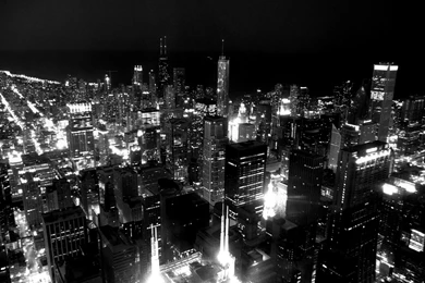 Chicago Winter Skyline   Wallpaper.