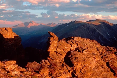 Sunset Mountains Landscapes Peak Colorado National Park Rocky ...