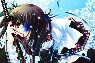 Download Wallpapers 1920x1080 Anime, Girl, Sword, Posture, Dressing ...