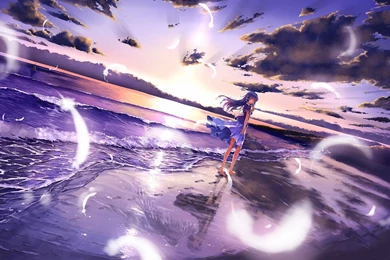 1920x1080 Anime Girl Beach Wallpapers