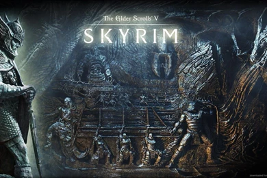 Download 1600x900 TES5 Skyrim Bas Relief Wallpapers