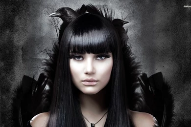 Goth Girl With Her Raven Wallpapers   Digital Art Wallpapers