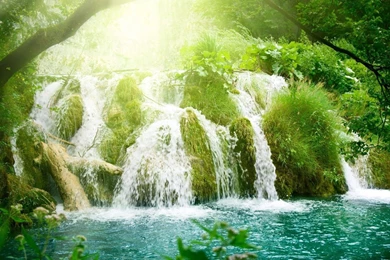Waterfall, National, Park, Pools, Emerald, Wallpapers (