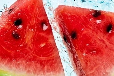 Download Wallpapers 640x960 Watermelon, Slices, Water, Spray ...