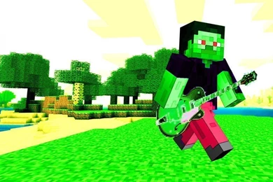 Minecraft Steve Zombie Playing Guitar (Wallpapers   Various Sizes ...