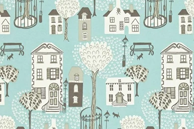 Sandersons Jubilee Square Wallpapers   Sky Blue 212444