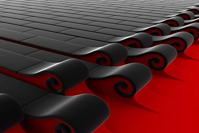 Black And Red Waves In 3d Wallpapers   HD Wallpapers