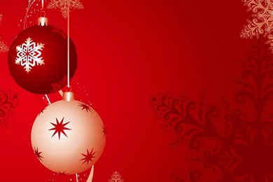 Red Snowflake Globes Wallpapers   Holiday Wallpapers