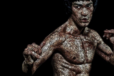 Download Bruce Lee Typographic Art Portrait HD Wallpapers For iPad ...