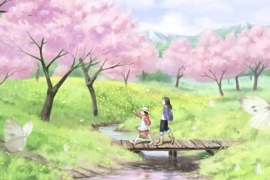 Anime Spring iPhone 5 Wallpapers