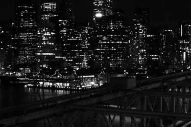 New York By Night In Black And White iPhone 5 Wallpapers