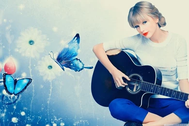 Taylor Swift Playing Guitar HD Desktop Wallpapers : High Definition ...