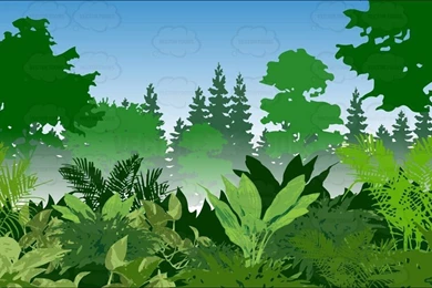 Lush Green Jungle Backgrounds • Vector Graphics • VectorToons.com