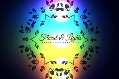 Backgrounds With Floral Ornaments And Neon Lights Vector