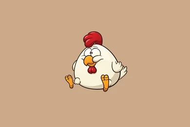Funny Cartoon Chicken By Illustration Artwork