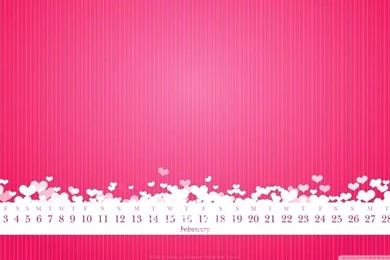 February 2012 Calendar (Pink) HD Desktop Wallpapers : Mobile