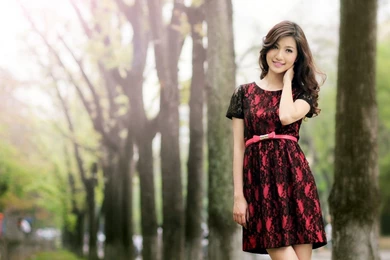 Download Wallpapers 1920x1080 Dress, Asian, Girl, Smile, Love Full ...