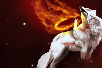 Okami okami wolf wallpaper brown cute background stars 1920x1080 ...