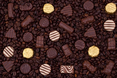Chocolates On Coffee Beans Wallpapers   Photography Wallpapers