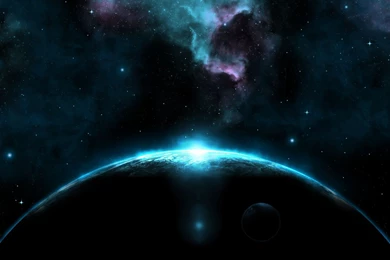 Download Wallpapers Planet, Sci Fi, Star, Shadows, Light, Blue ...