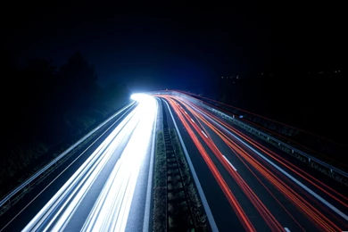 Highway Light Trails At Night Mac Wallpapers Download