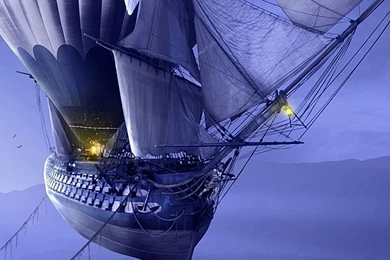 Fantasy Ship Mountain Moon iPhone 6 Wallpapers HD And 1080P 6 Plus ...